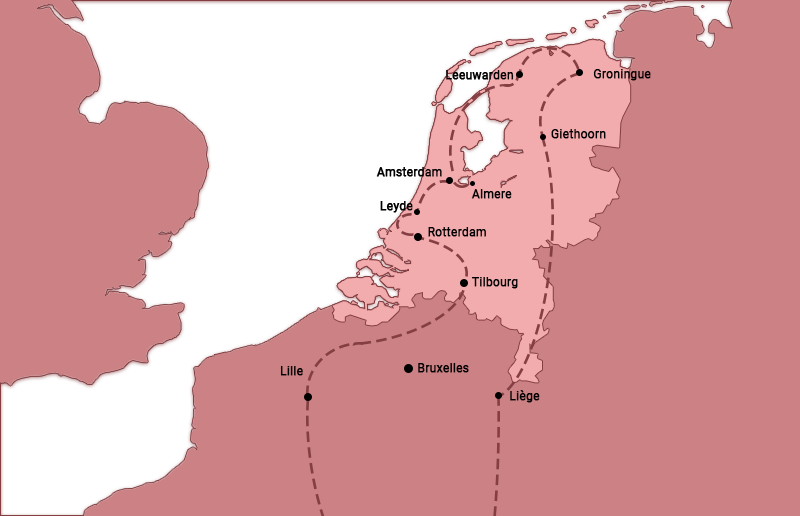 parcours du voyage au Pays Bas